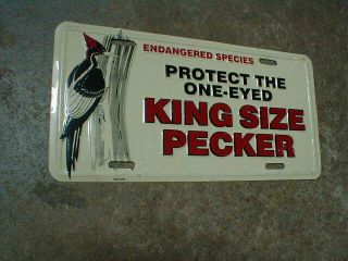 Vintage Booster Front License Plate Protect The One - Eyed King Size Pecker