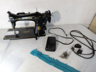 C1950 Vintage Singer Electric Sewing Machine Head 15 - 91? Quebec Canada Jc797919