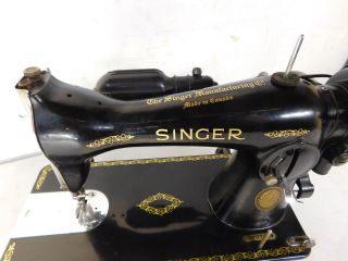 c1950 Vintage Singer Electric Sewing Machine Head 15 - 91? Quebec Canada JC797919 5