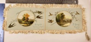 Antique Silk Fringed 1882 Prang Birthday Card