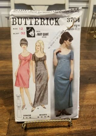 Vintage Butterick Pattern 3704 Dress 1960 
