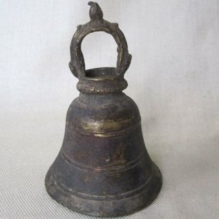 Antique Temple Bell Very Worn Brass Bronze Tibet Nepal
