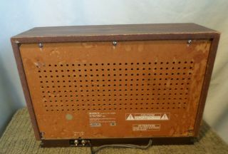 Vintage Wood Grain Sony Tabletop AM/FM Mantle Radio ICF - 9740W 3