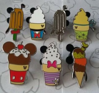 Frozen Treats Ice Cream 2018 Hidden Mickey Complete Disney Pin Set W/ Completer