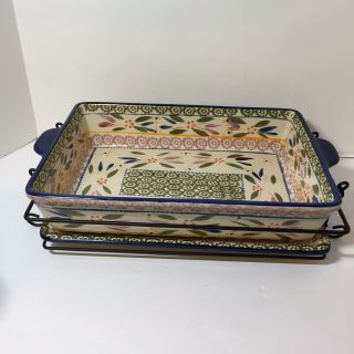 4 Qt Baker With Tray Metal Rack Temp - Tations Ovenware Old World 9 " X 13 "