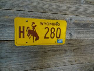 1987 Wyoming State Exempt License Plate Bucking Horse License Plate Low Number