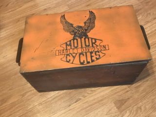 Vintage Harley Davidson Wood Parts Box / Hand Made