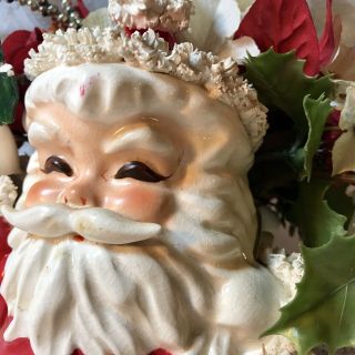 Napco Vintage 50’s Santa Planter Candy Dish Christmas Decorations 2