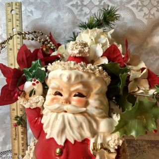 Napco Vintage 50’s Santa Planter Candy Dish Christmas Decorations 4