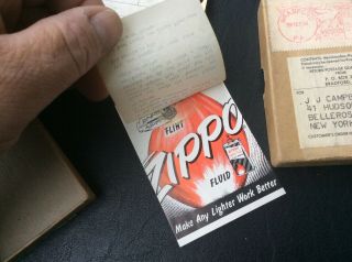 Zippo Repair Box With Paperwork.  May 27,  1955,  Bradford. 2