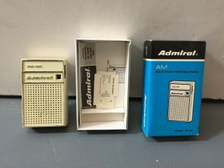 Admiral Model Pr 277 Am Transistor Radio Vintage 1960s With Box