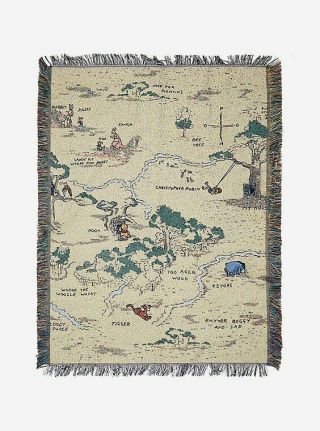 Disney Winnie The Pooh Hundred Acre Wood Map Tapestry Throw Blanket