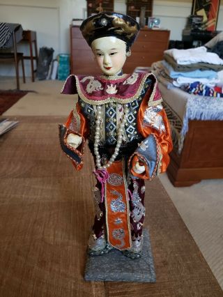 Antique Chinese Opera Doll - Ornate Costume And Jewelry -