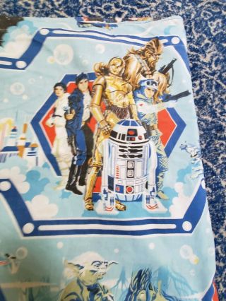 Vintage Star Wars Empire Strikes Back Twin Bed Flat Sheet Craft Hobby 2
