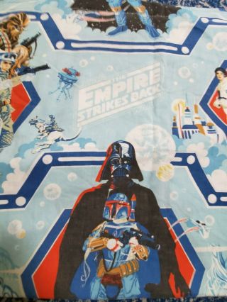 Vintage Star Wars Empire Strikes Back Twin Bed Flat Sheet Craft Hobby 3