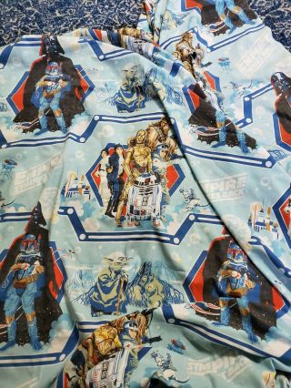 Vintage Star Wars Empire Strikes Back Twin Bed Flat Sheet Craft Hobby 5