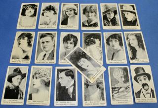 19 Vintage 1920’s Hollywood Movie Actors/actresses Cigarette Cards - Strollers