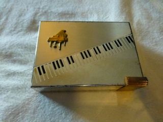 VINTAGE COMPACT - POWDER & LIPSTICK - MUSIC BOX - PIANO LOOK - VOLUPTE - HAS POWDER 2