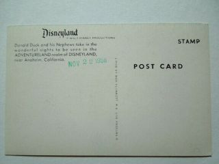 Un - Disneyland Art Corner Postcard Donald Duck With Kids Adventureland 2