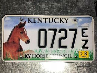 KENTUCKY (KY) Horse Council Horse Racing Derby License Plate “0727EZ” 2