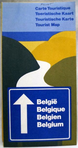 Belgium Highway Road Map 1974 Vintage Travel Souvenir National Tourist Office