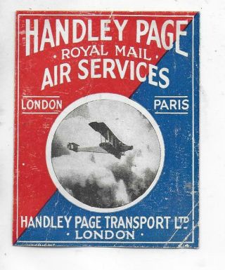 Handley Page Label