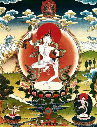 13 " Tibetan Buddhist Thangka The Mother Of Success - Machik Labdon Goddess Dancing