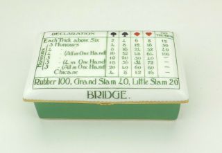 Antique Minton Porcelain - Bridge Playing Cards Themed Box - Unusual