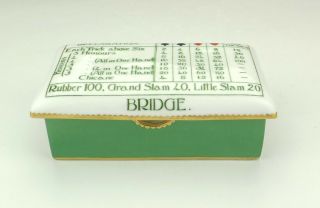 Antique Minton Porcelain - Bridge Playing Cards Themed Box - Unusual 2