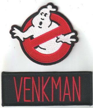 Ghostbusters The Movie Venkman Uniform Embroidered Patch Set Of 2,  Unworn