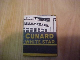 Vintage Feature Matchbook Cunard White Star 20 Strike Book