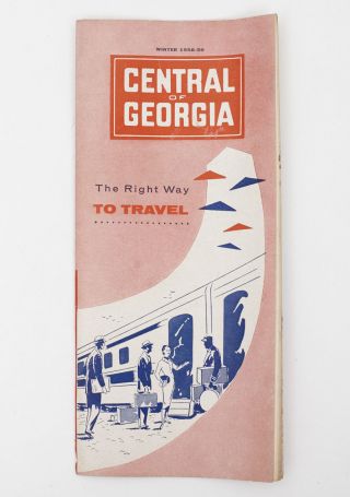 Central Of Georgia Railway Railroad Timetable Schedule 1958 - 59