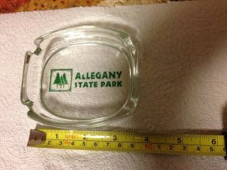 Rare Allegany State Park Souvenir Glass Ashtray 1970 