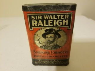 Sir Walter Raleigh Vintage Pipe & Cigarette Smoking Tobacco Tin Can