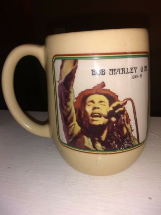 Vintage 1981 Htf Bob Marley Left Handed Coffee Mug From Jamaica 1980 