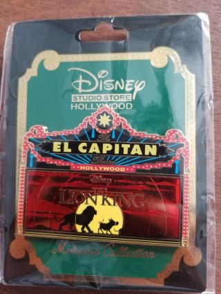 Disney Pin Dssh Dsf Lion King Marquee El Capitan Le 400 Live Action Pumba Simba