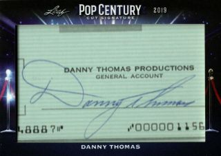 Danny Thomas 2019 Leaf Metal Pop Century Cut Signature Auto 1/1? D.  1991 St.  Jude