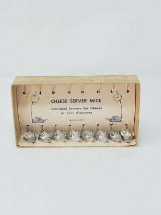 Vtg Napier Pewter Cheese Individual Server Mice Hors D 