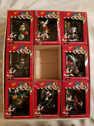 Set Of 8 Different Looney Tunes Collectible Christmas Ornament By Matrix