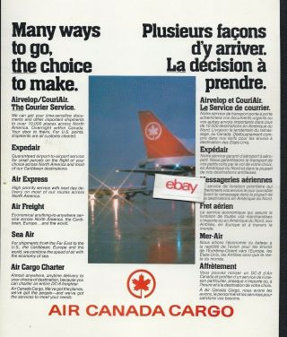 Air Canada L - 1011 & Dc - 8 Freighter Many Ways To Go The Choice To Make Cargo Ad