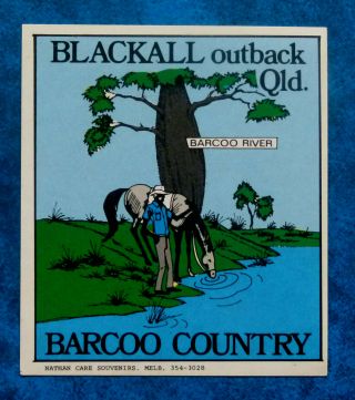Blackall,  Outback Queensland.  Vintage 1980,  S Souvenir Sticker