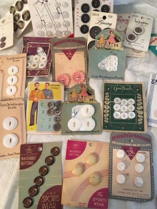 35 Vintage Sewing Button Cards Le Chic Graphics