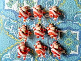 Vintage Plastic Santa Claus Christmas Ornaments