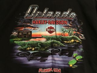 Vintage Harley Davidson T Shirt Xl Orlando Florida Eagle Flames