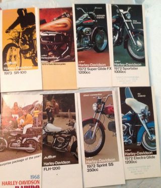 1970’s - 80’s Harley Davidson Motorcycle Brochure Flh 1200,  Electra - Glide,  Sr - 100