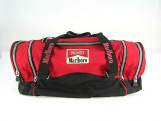 Vintage Marlboro Unlimited Duffel Bag Red Black Luggage Travel Country Store
