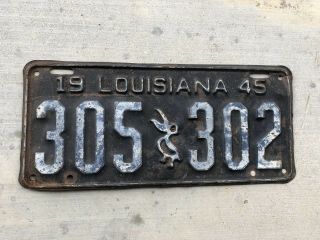 1945 Louisiana License Plate With Pelican Rat Rod Garage Cajun Barn Find