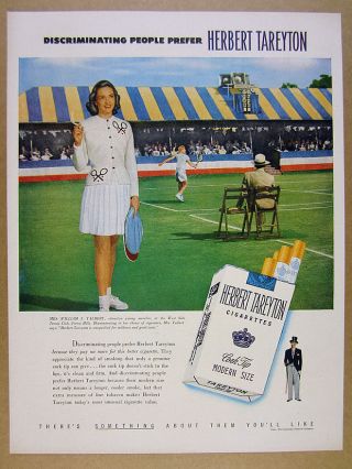 1950 West Side Tennis Club Forest Hills Photo Tareyton Cigarettes Vintage Ad
