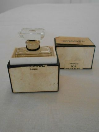 Vintage Miniature Fragrance Chanel No 5 Paris Parfum Bottle Stopper String & Box 4