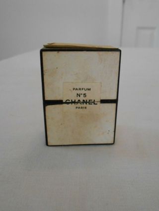 Vintage Miniature Fragrance Chanel No 5 Paris Parfum Bottle Stopper String & Box 5